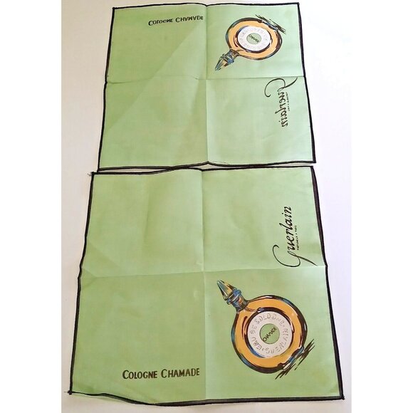 GUERLAIN Parfumeur a Paris Cologne Chamade Pocket Square Handkerchief Lot Scarf - Picture 9 of 12